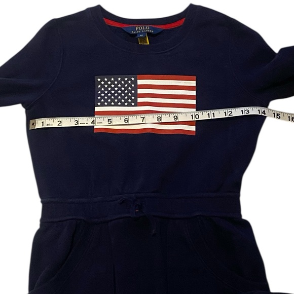 POLO RALPH LAUREN Girl’s Sweatshirt Navy America Flag Dress Size: 6X - Picture 8 of 8